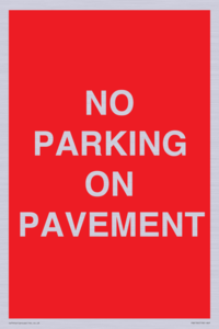 PR6196: NO PARKING ON PAVEMENT