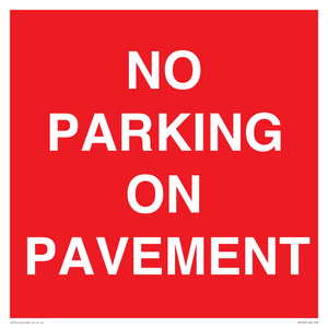 PR6196: NO PARKING ON PAVEMENT