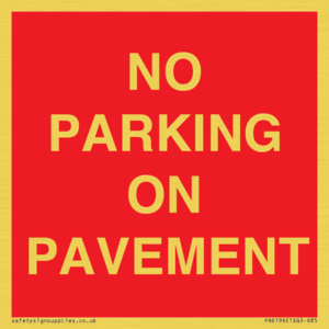 PR6196: NO PARKING ON PAVEMENT