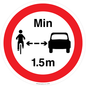 PR7868: No closer than 1.5m when passing cyclists