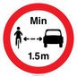 PR7868: No closer than 1.5m when passing cyclists