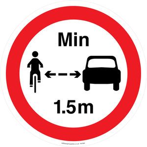 PR7868: No closer than 1.5m when passing cyclists
