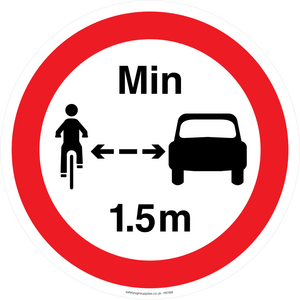 PR7868: No closer than 1.5m when passing cyclists