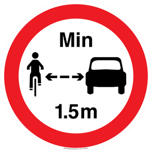 PR7868: No closer than 1.5m when passing cyclists
