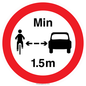 PR7868: No closer than 1.5m when passing cyclists
