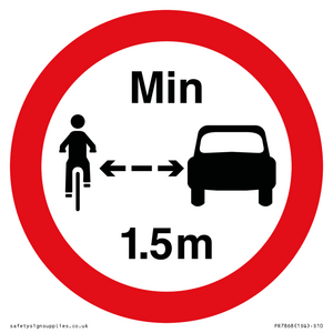 PR7868: No closer than 1.5m when passing cyclists