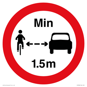 PR7868: No closer than 1.5m when passing cyclists