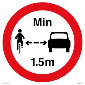 PR7868: No closer than 1.5m when passing cyclists