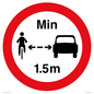 PR7868: No closer than 1.5m when passing cyclists