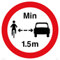 PR7868: No closer than 1.5m when passing cyclists