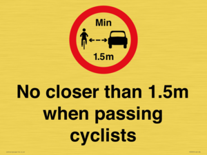 PR7879: No closer than 1.5m when passing cyclists