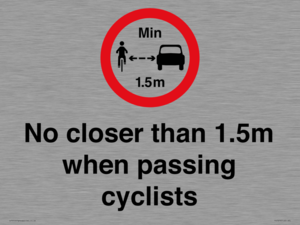 PR7879: No closer than 1.5m when passing cyclists
