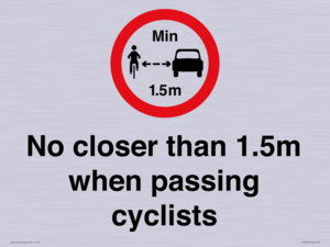 PR7879: No closer than 1.5m when passing cyclists