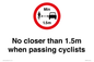 PR7879: No closer than 1.5m when passing cyclists