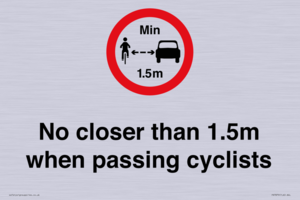 PR7879: No closer than 1.5m when passing cyclists