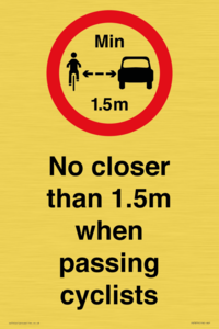 PR7879: No closer than 1.5m when passing cyclists