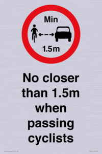 PR7879: No closer than 1.5m when passing cyclists