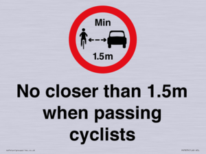 PR7879: No closer than 1.5m when passing cyclists