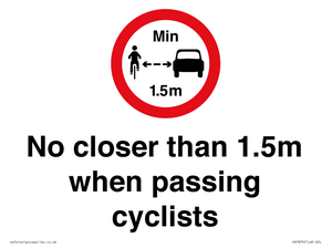PR7879: No closer than 1.5m when passing cyclists