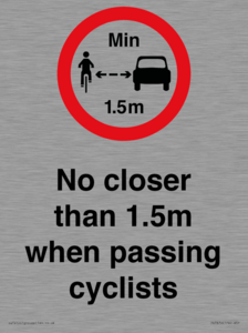 PR7879: No closer than 1.5m when passing cyclists