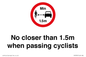 PR7879: No closer than 1.5m when passing cyclists