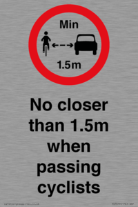 PR7879: No closer than 1.5m when passing cyclists