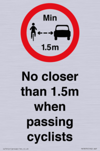 PR7879: No closer than 1.5m when passing cyclists