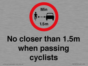 PR7879: No closer than 1.5m when passing cyclists