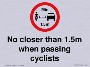 PR7879: No closer than 1.5m when passing cyclists