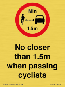 PR7879: No closer than 1.5m when passing cyclists