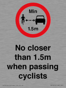 PR7879: No closer than 1.5m when passing cyclists