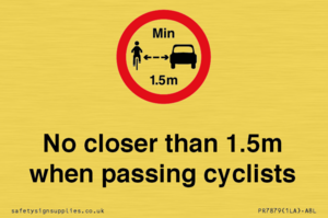 PR7879: No closer than 1.5m when passing cyclists