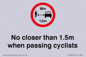 PR7879: No closer than 1.5m when passing cyclists