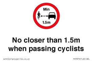 PR7879: No closer than 1.5m when passing cyclists
