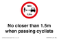 PR7879: No closer than 1.5m when passing cyclists