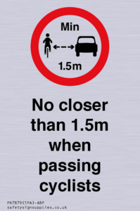 PR7879: No closer than 1.5m when passing cyclists