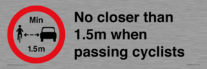 PR7879: No closer than 1.5m when passing cyclists