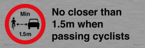 PR7879: No closer than 1.5m when passing cyclists