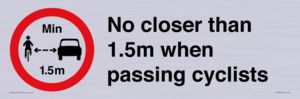PR7879: No closer than 1.5m when passing cyclists