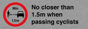 PR7879: No closer than 1.5m when passing cyclists