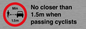 PR7879: No closer than 1.5m when passing cyclists