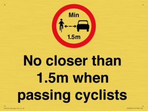 PR7879: No closer than 1.5m when passing cyclists