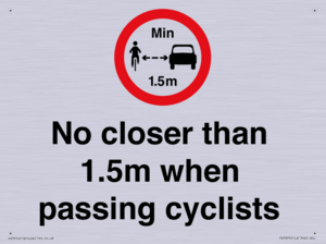 PR7879: No closer than 1.5m when passing cyclists