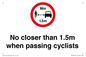 PR7879: No closer than 1.5m when passing cyclists