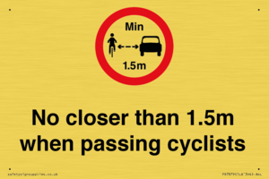 PR7879: No closer than 1.5m when passing cyclists