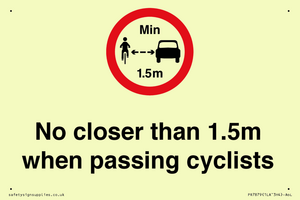 PR7879: No closer than 1.5m when passing cyclists