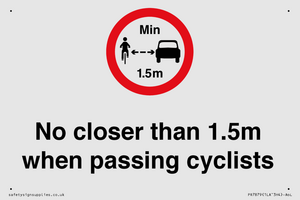 PR7879: No closer than 1.5m when passing cyclists
