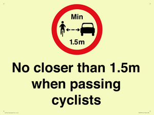 PR7879: No closer than 1.5m when passing cyclists