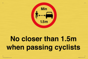 PR7879: No closer than 1.5m when passing cyclists