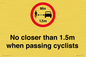 PR7879: No closer than 1.5m when passing cyclists